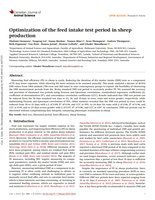 Optimization of the feed intake test period in sheep production
