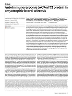 Autoimmune response to C9orf72 protein in amyotrophic lateral sclerosis