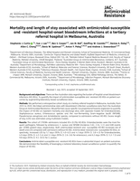 Mortality and length of stay associated with antimicrobial-susceptible and -resistant hospital-onset bloodstream infections at a tertiary referral hospital in Melbourne, Australia