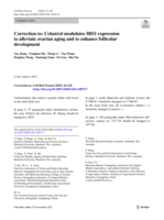 Correction to: Celastrol modulates IRS1 expression to alleviate ovarian aging and to enhance follicular development
