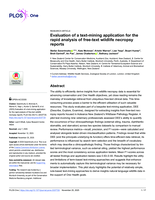 Evaluation of a text-mining application for the rapid analysis of free-text wildlife necropsy reports