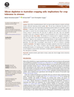Silicon depletion in Australian cropping soils: implications for crop tolerance to stresses