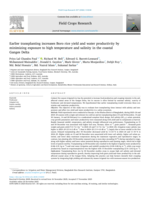 Earlier transplanting increases Boro rice yield and water productivity by minimizing exposure to high temperature and salinity in the coastal Ganges Delta