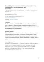 Financialization of political rationality: Social impact bonds Social impact bonds and everyday financialization in the Australian welfare state