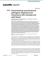 Characterising commensal and pathogenic staphylococcal interactions with neonatal and adult blood