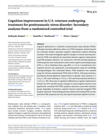 Cognition improvement in U.S. veterans undergoing treatment for posttraumatic stress disorder: Secondary analyses from a randomized controlled trial