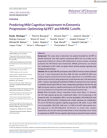 Predicting Mild Cognitive Impairment to Dementia Progression: Optimizing Aβ PET and MMSE Cutoffs