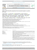 Plasma Aβ42/40 predicts progression from Aβ-amyloid negative to positive PET scans