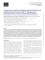 Comparative analysis of malignant pleural effusion and peripheral blood reveals unique T cell signatures associated with survival in mesothelioma patients