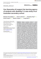 Can Generative AI support the learning agency of students with disability? A case study of an Australian secondary school